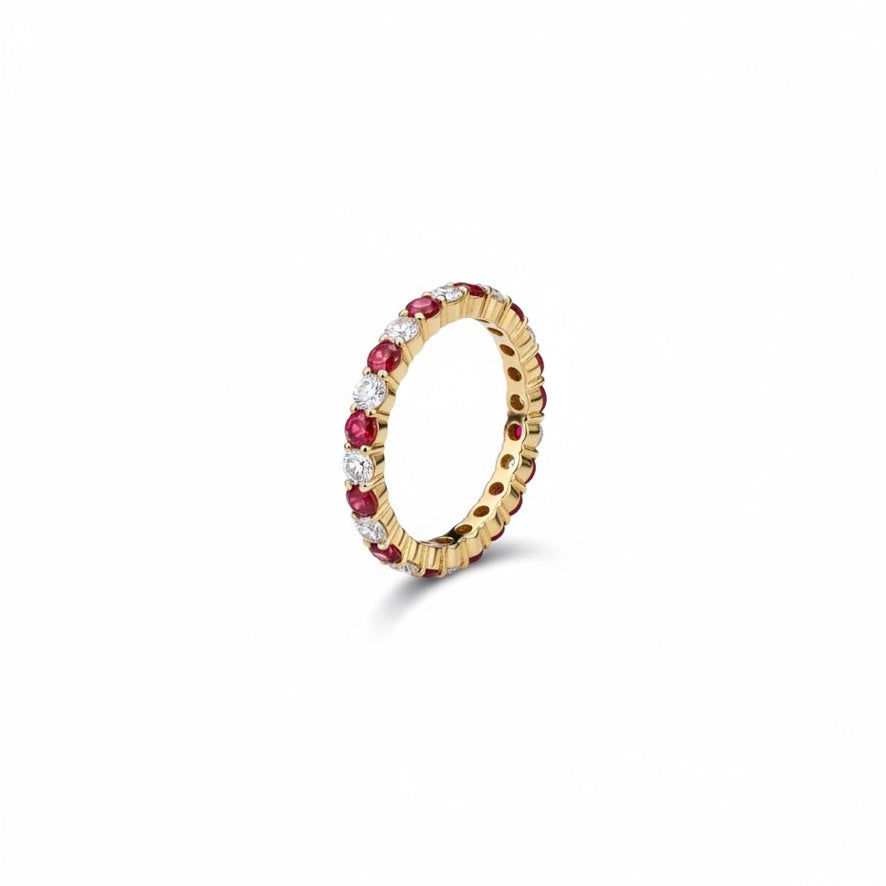 Alternating Ruby and Diamond Eternity Ring