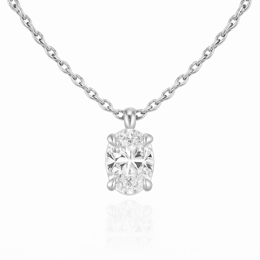 Oval Solitaire Necklace