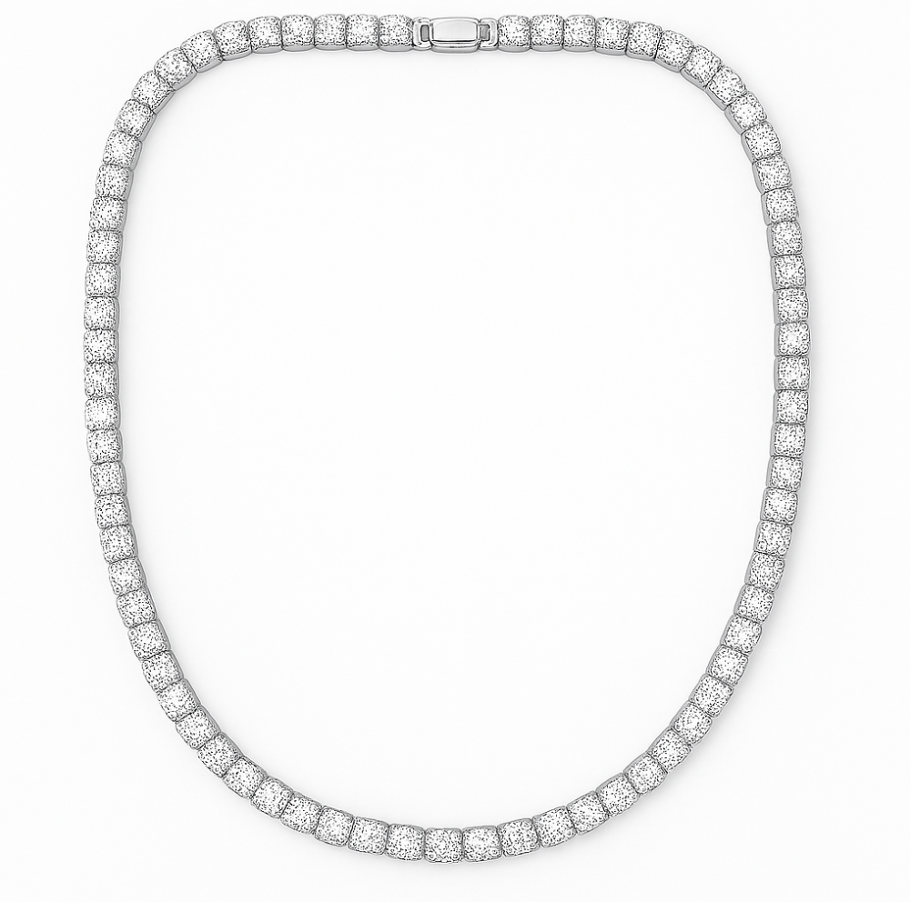 Frosted Elegance Tennis Necklace