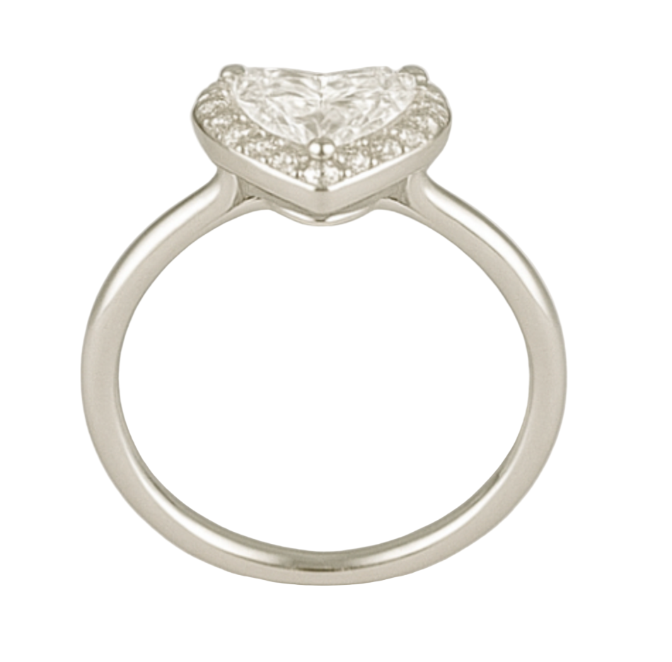 Golden Heart Halo Ring