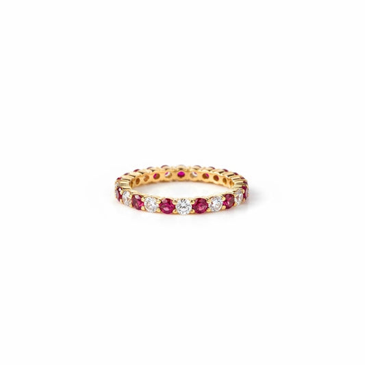 Alternating Ruby and Diamond Eternity Ring