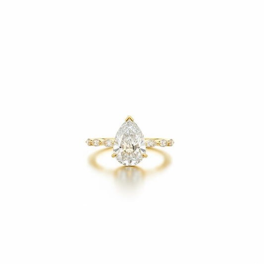 Pear Solitaire with Marquise Accent Band