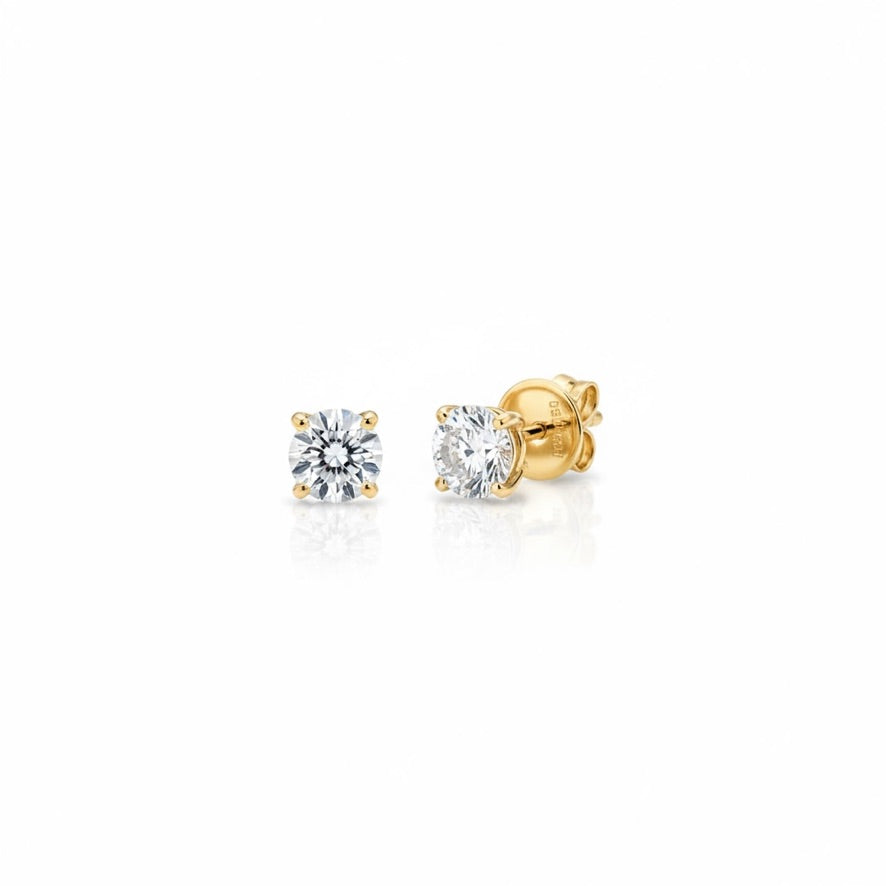 Round Diamond Stud Earrings