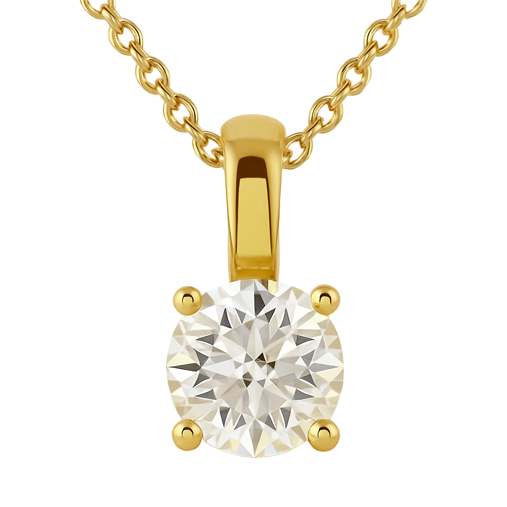 Golden Glow Solitaire Pendant