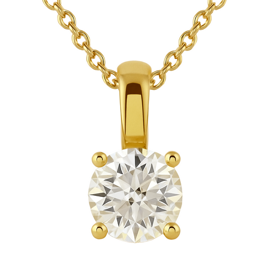 Golden Glow Solitaire Pendant