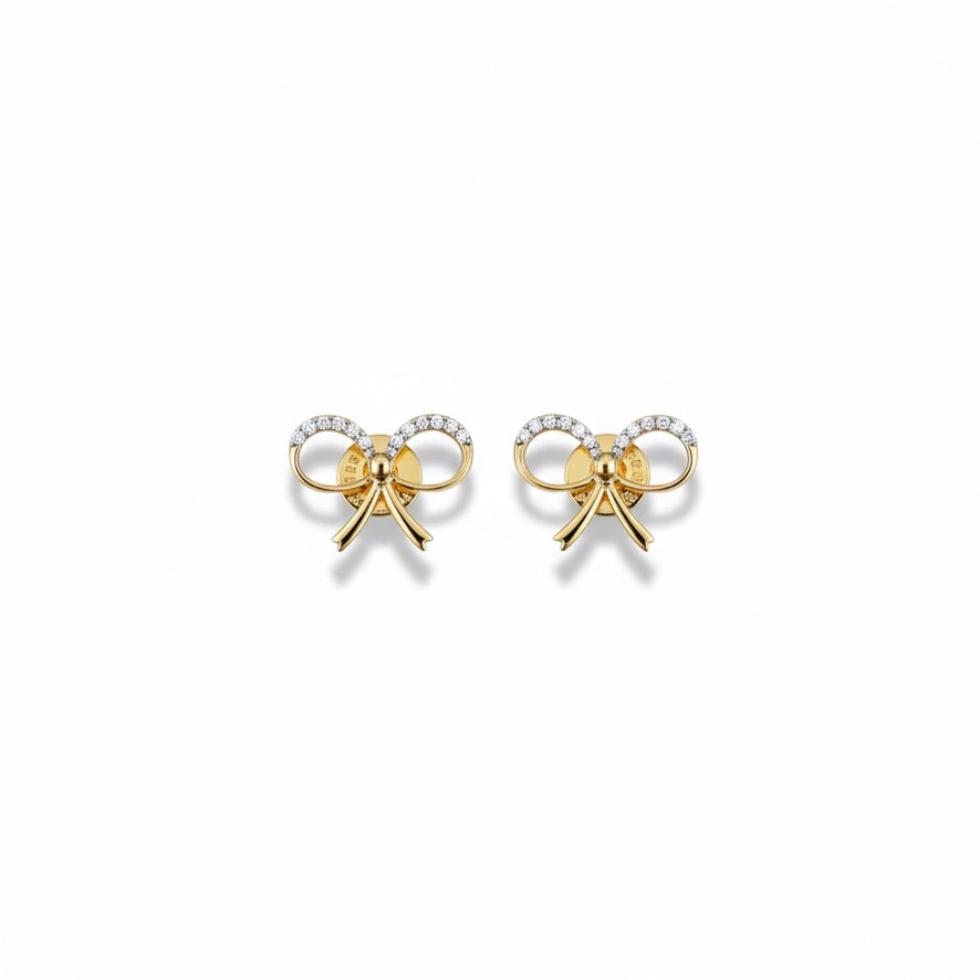 Diamond Bow Earrings