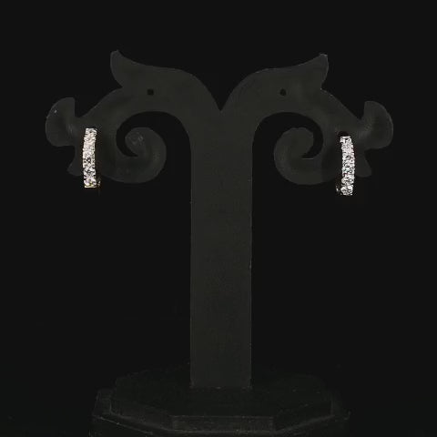 Yellow gold diamond hoop earrings